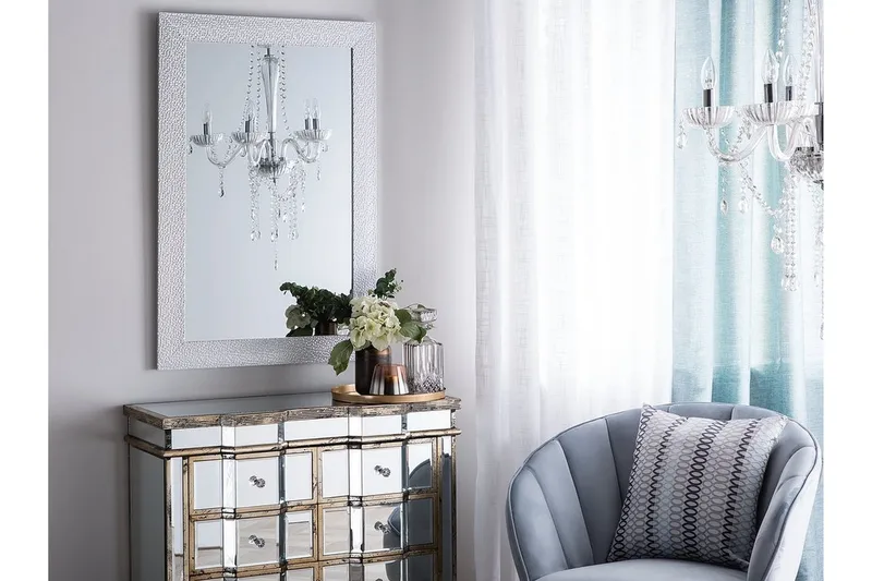 Mervent spejl 61 cm, Sølv