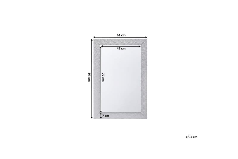 Mervent spejl 61 cm - Sølv - Vægspejl - Entréspejl