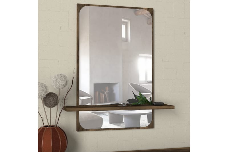 Mohed spejl 45 cm - Brun - Vægspejl - Entréspejl