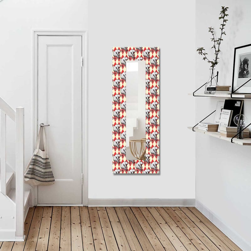 Mokhcha Dekorativt spejl 40x120 cm jul - Lærred / flerfarvet - Boligtilbehør - Spejle - Vægspejl