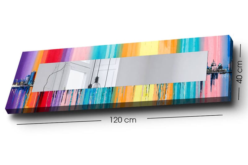 Mokhcha Dekorativt spejl 40x120 cm jul - Lærred / flerfarvet - Vægspejl - Entréspejl