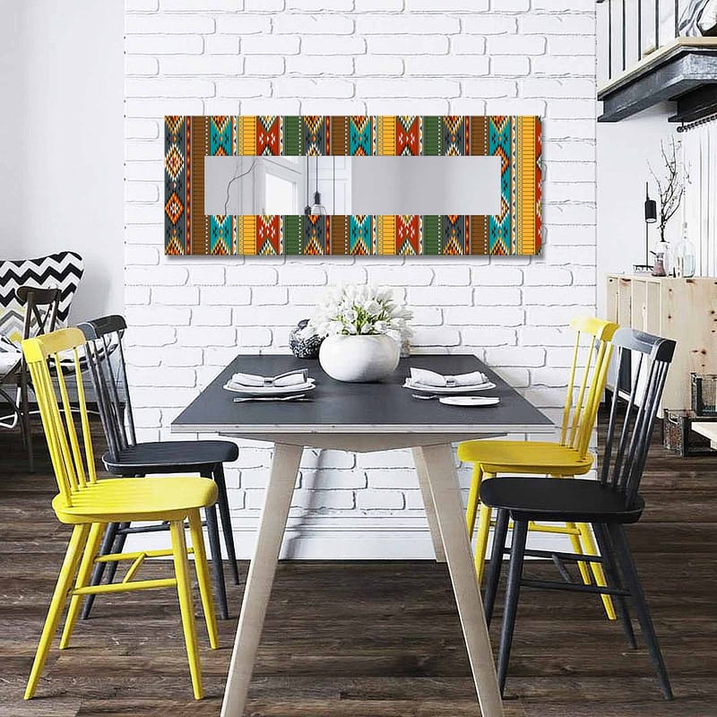 Mokhcha Dekorativt spejl 40x120 cm jul - Lærred / flerfarvet - Boligtilbehør - Spejle - Vægspejl