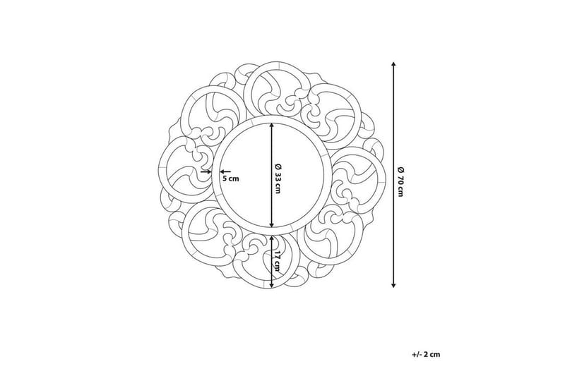 Mornai | Spejl 70 cm - Sølv - Vægspejl - Entréspejl