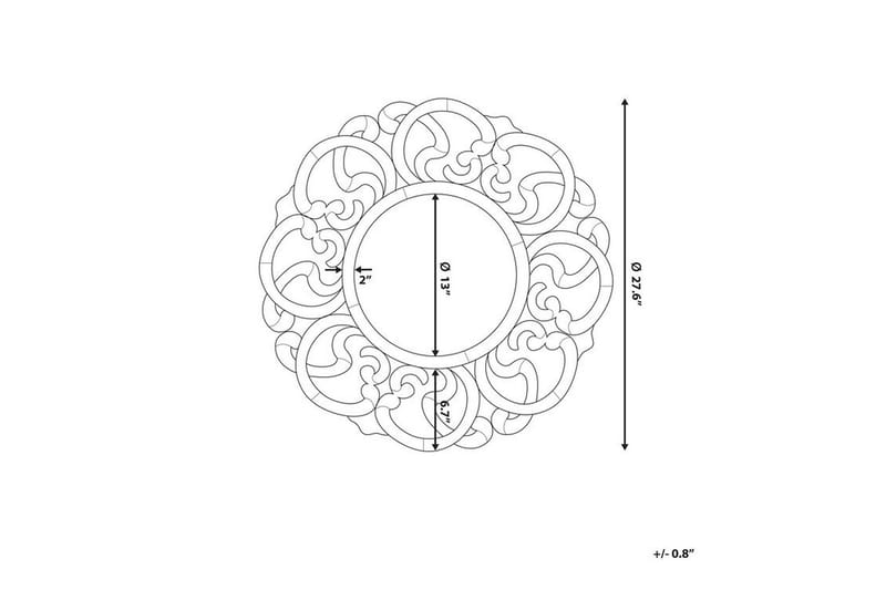 Mornai | Spejl 70 cm - Sølv - Vægspejl - Entréspejl