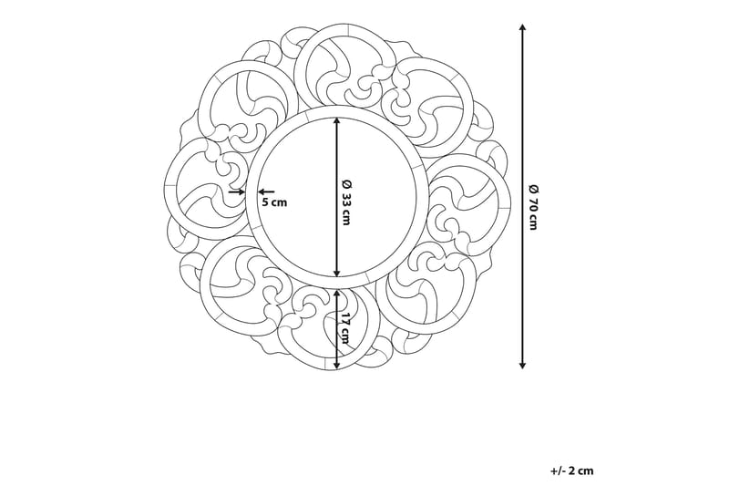 Mornai | Spejl 70 cm - Sølv - Boligtilbehør - Spejle - Vægspejl