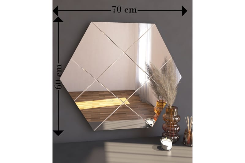 Nady Spejl 70 cm Rektangulær - Hvid - Boligtilbehør - Spejle - Vægspejl