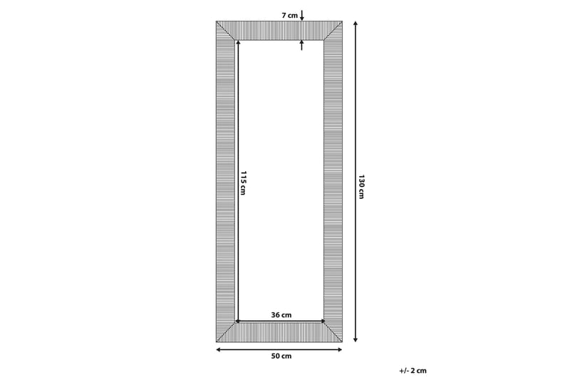 Nauetta spejl 50x130 cm - Sølv - Vægspejl - Helkropsspejl - Entréspejl