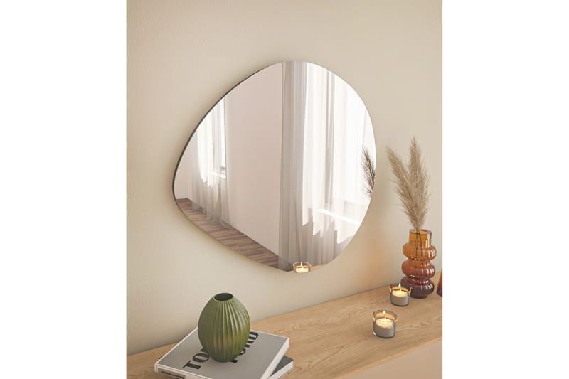 Omilo Spejl 60 cm Asymmetrisk, Sort