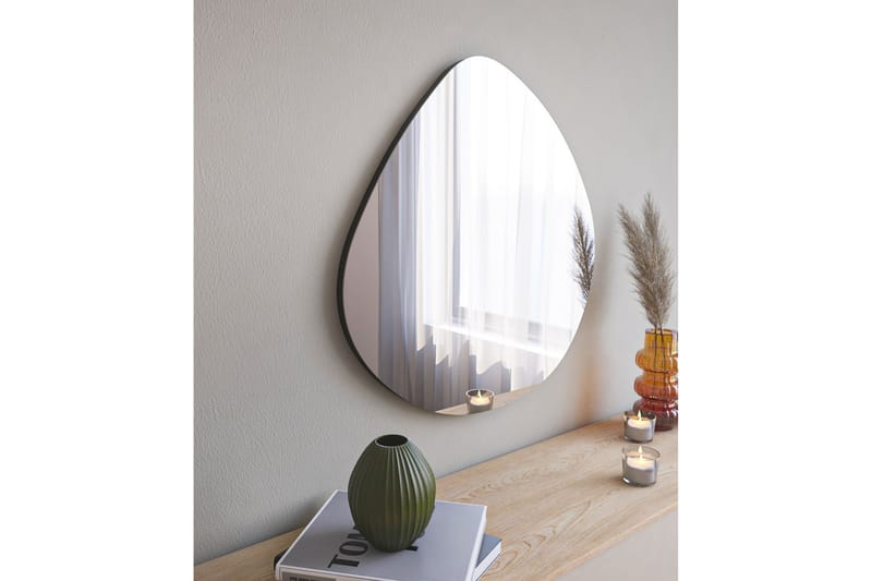 Omilo Spejl 60 cm Asymmetrisk - Sort - Boligtilbehør - Spejle - Vægspejl