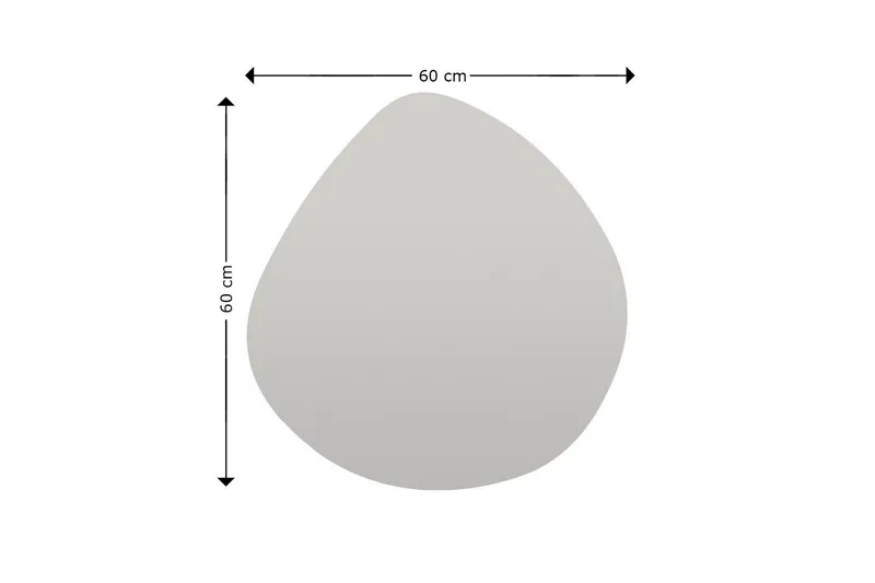 Omilo Spejl 60 cm Asymmetrisk - Sort - Boligtilbehør - Spejle - Vægspejl