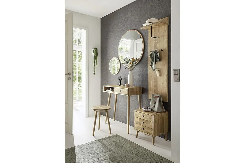 Pakro Spejl Rund 40 cm - Natur - Boligtilbehør - Spejle - Vægspejl