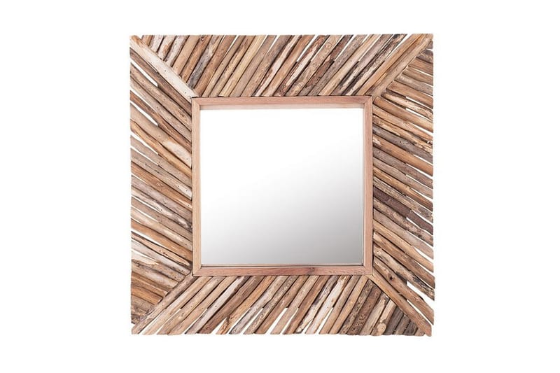 Pashel spejl 60x60 cm - Træ / natur - Vægspejl - Entréspejl