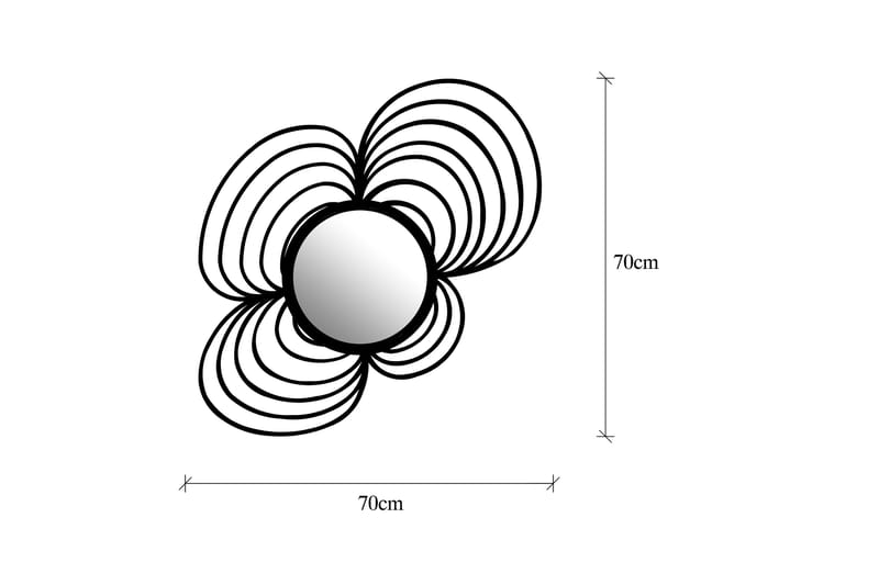 Planet Spejl - Sort - Vægspejl - Entréspejl