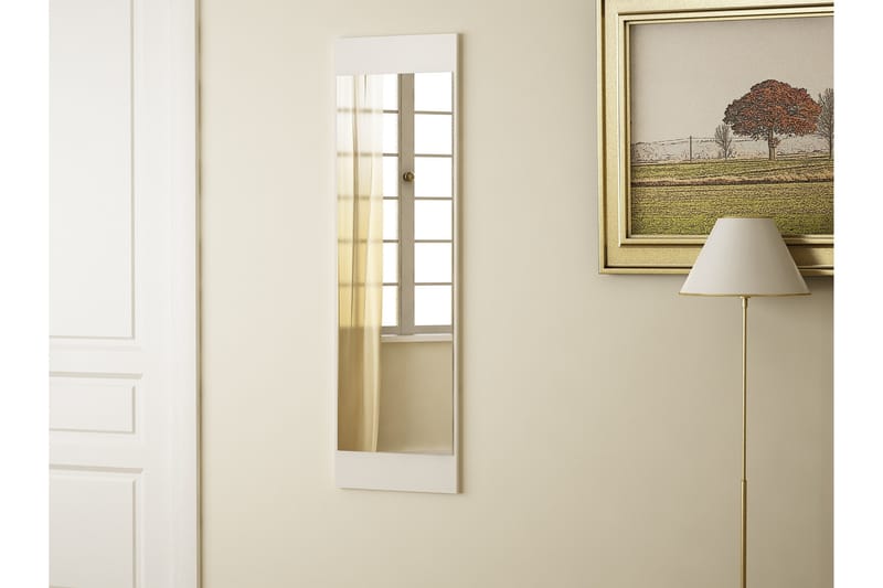 Popadak Spejl 35 cm - Hvid - Vægspejl - Helkropsspejl - Entréspejl