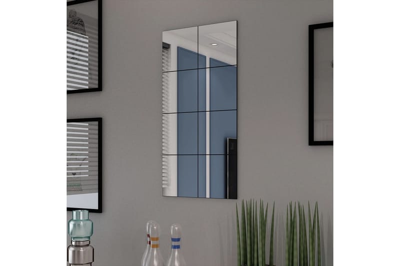 Rammeløse Spejlfliser Glas 8 Stk. 20,5 Cm - Sølv - Boligtilbehør - Spejle - Vægspejl