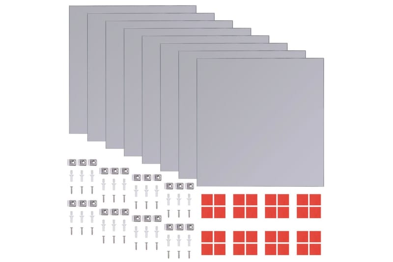 Rammeløse Spejlfliser Glas 8 Stk. 20,5 Cm - Sølv - Vægspejl - Entréspejl