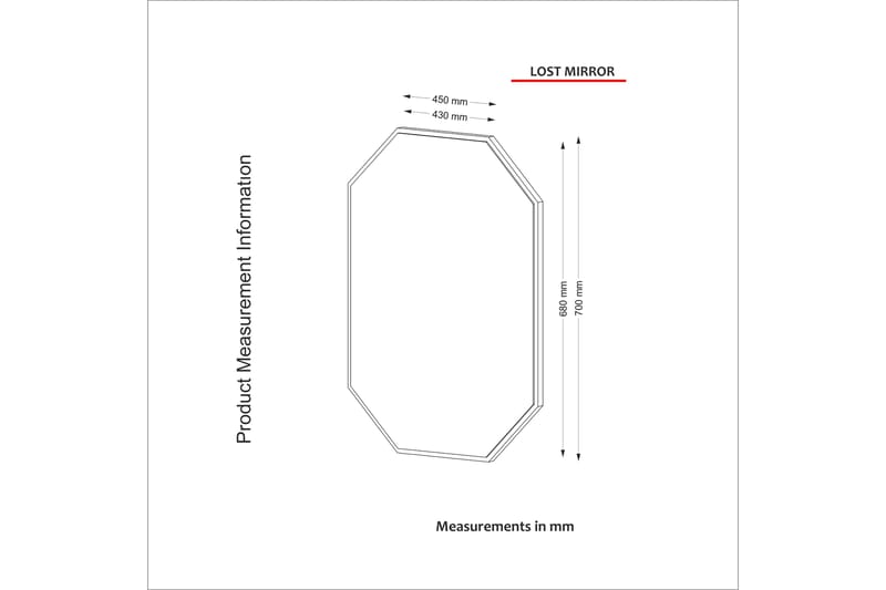 Riddlesworth Spejl 70 cm - Valnød - Vægspejl - Entréspejl