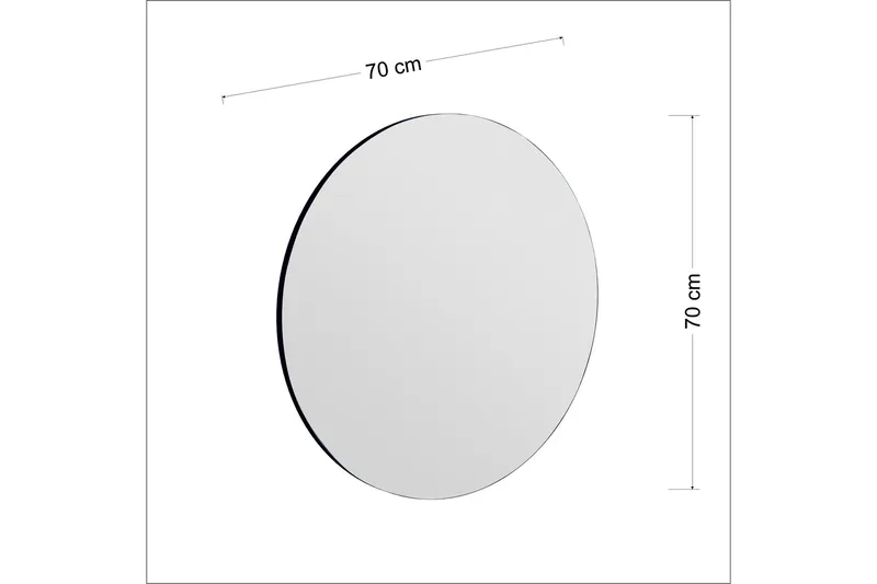 Rusan Spejl 70 cm Rektangulær - Sort - Boligtilbehør - Spejle - Vægspejl