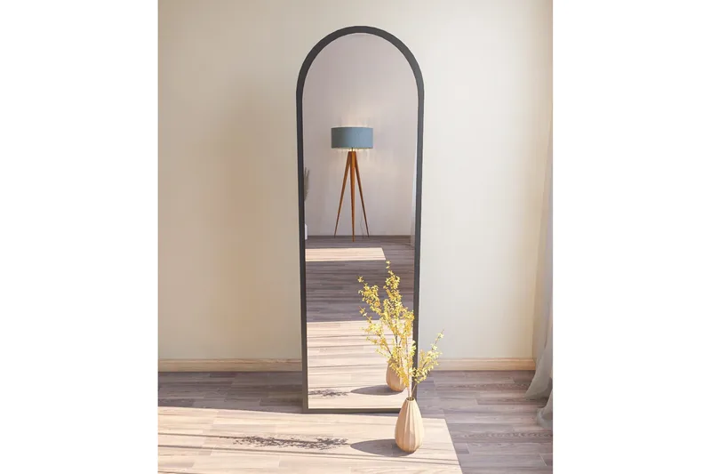 Rusele Spejl 50 cm Rektangulær - Sort - Boligtilbehør - Spejle - Vægspejl