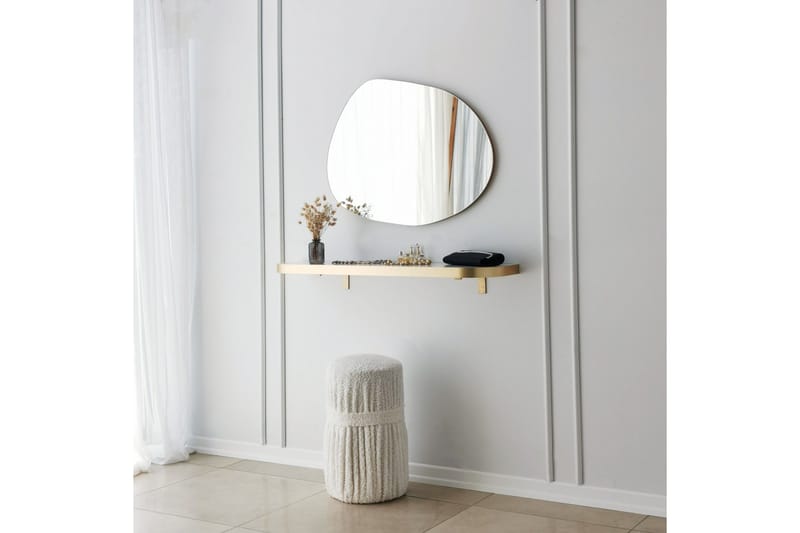 Samtens Spejl 75 cm Rektangulær - Guld - Boligtilbehør - Spejle - Vægspejl