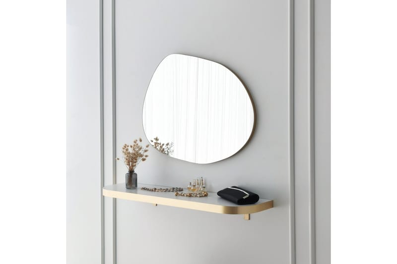 Samtens Spejl 75 cm Rektangulær - Guld - Boligtilbehør - Spejle - Vægspejl