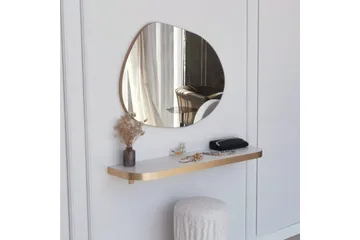 Samtens Spejl 75 cm Rektangulær - Guld - Boligtilbehør - Spejle - Vægspejl