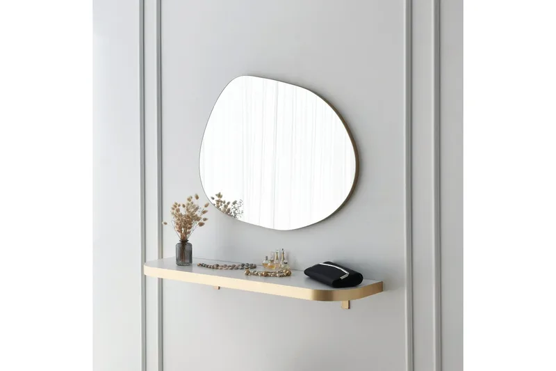 Samtens Spejl 75 cm Rektangulær - Guld - Boligtilbehør - Spejle - Vægspejl