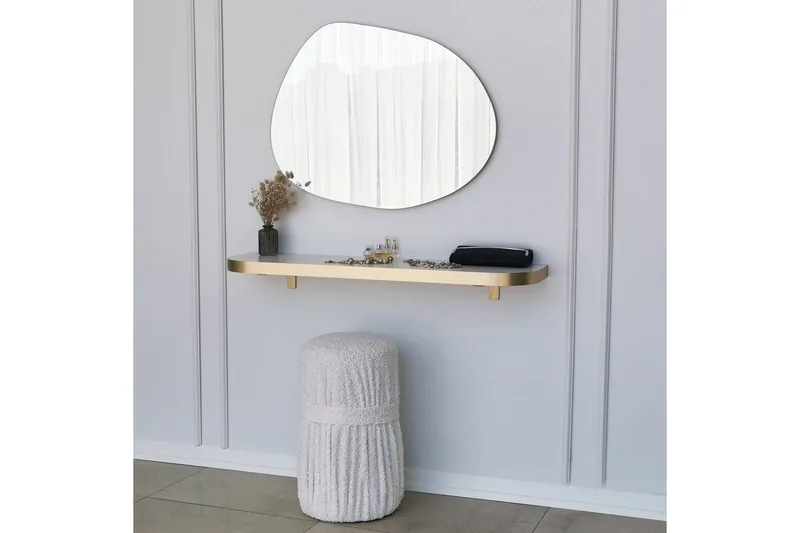 Samtens Spejl 75 cm Rektangulær - Guld - Boligtilbehør - Spejle - Vægspejl