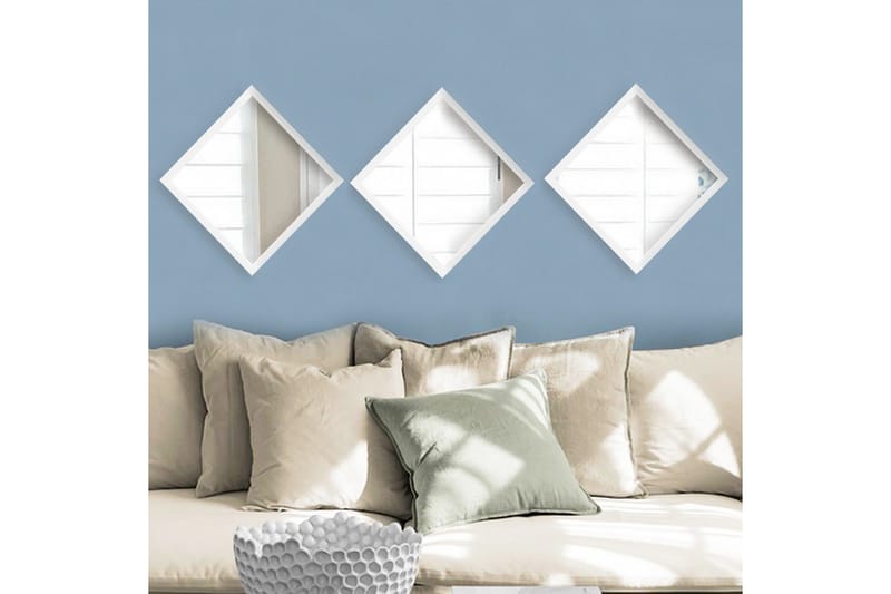 Sarata Spejl - Hvid/Sølv - Boligtilbehør - Spejle - Vægspejl