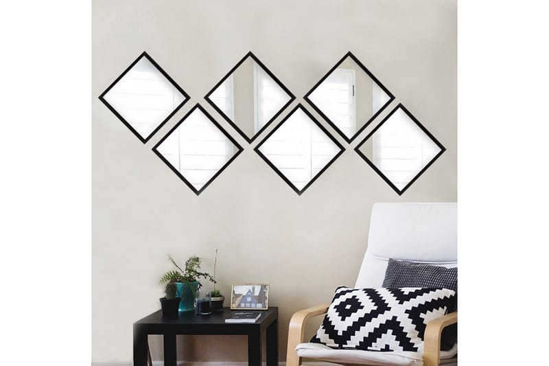 Sarata Spejl - Sølv/Sort - Boligtilbehør - Spejle - Vægspejl