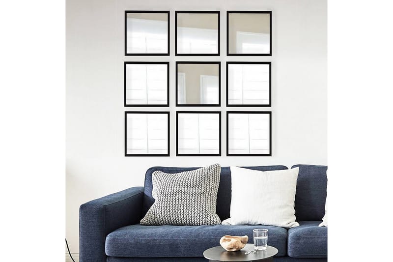 Sarata Spejl - Sølv/Sort - Boligtilbehør - Spejle - Vægspejl