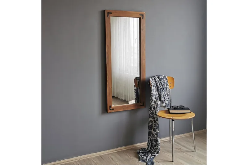 Shakeil Dekorationsspejl 50 cm, Valnød