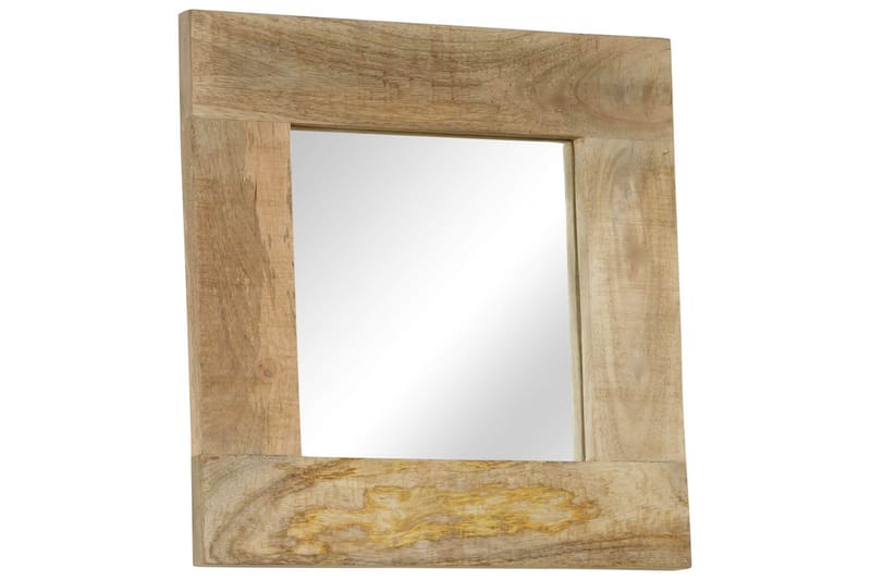 Spejl Massivt Mangotræ 50 X 50 Cm - Brun - Vægspejl - Entréspejl