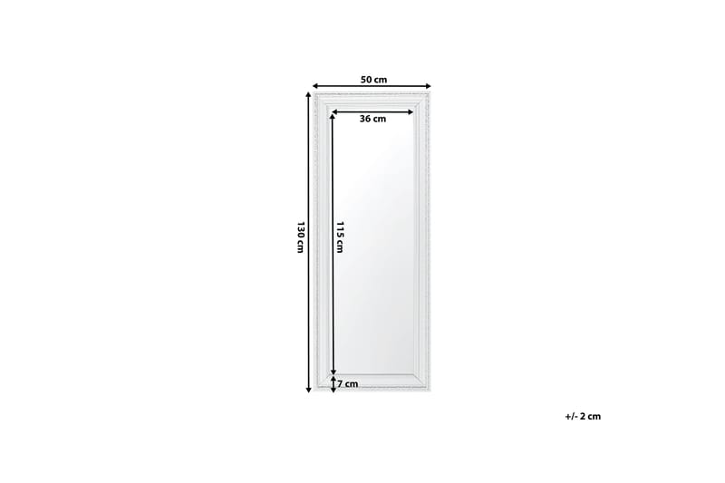 Tillid spejl 50 cm - Hvid - Vægspejl - Helkropsspejl - Entréspejl