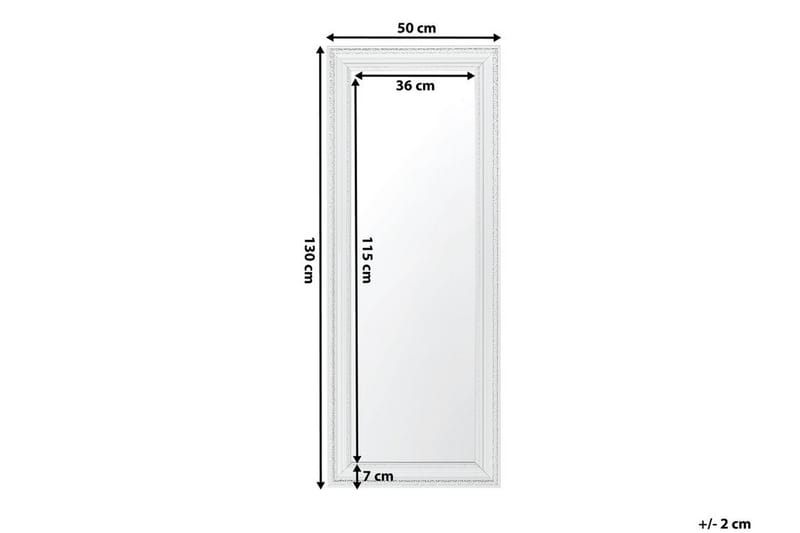 Tillid spejl 50 cm - Hvid - Vægspejl - Helkropsspejl - Entréspejl