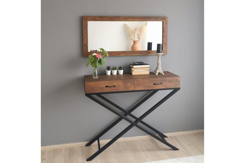 Trekell Dekorationsspejl 110 cm - Valnød - Boligtilbehør - Spejle - Vægspejl