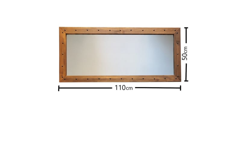 Trekell Dekorationsspejl 110 cm - Valnød - Vægspejl - Entréspejl