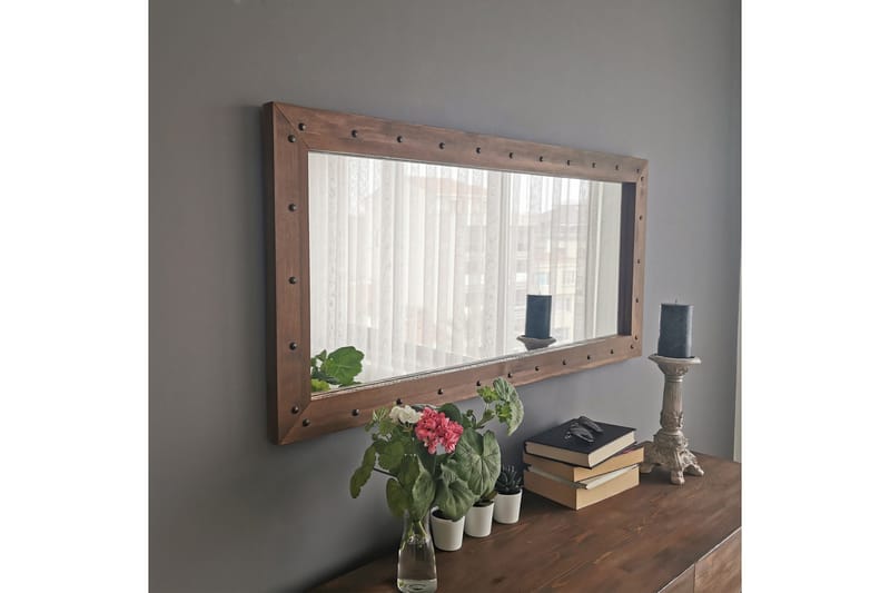 Trekell Dekorationsspejl 110 cm - Valnød - Boligtilbehør - Spejle - Vægspejl