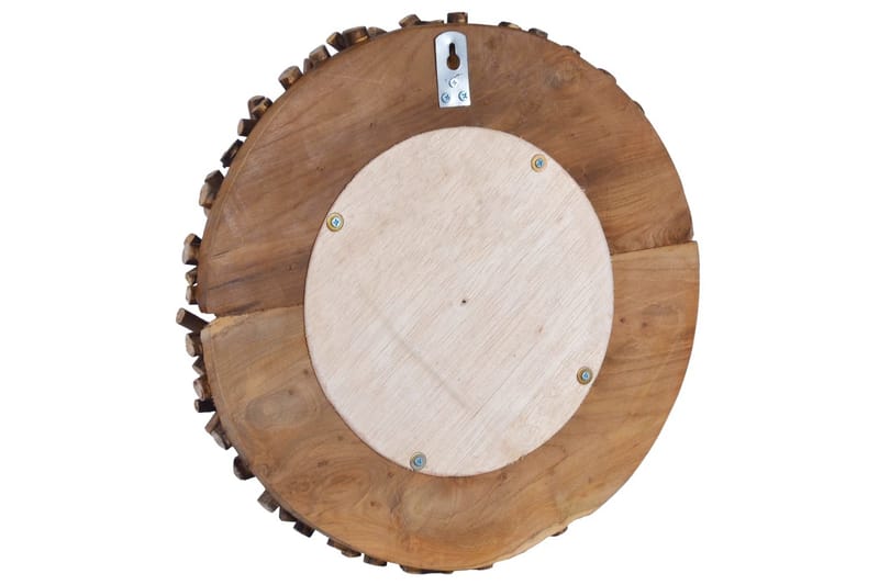 Vægspejl 40 cm Teak Rund - Vægspejl - Entréspejl