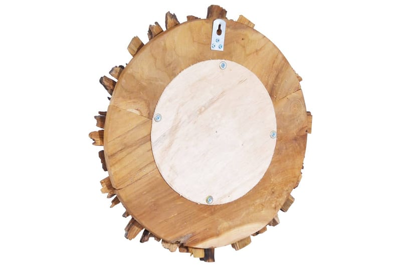 Vægspejl 40 cm Teak Rund - Vægspejl - Entréspejl