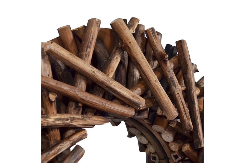 Vægspejl 60 cm Teak Rund - Boligtilbehør - Spejle - Vægspejl