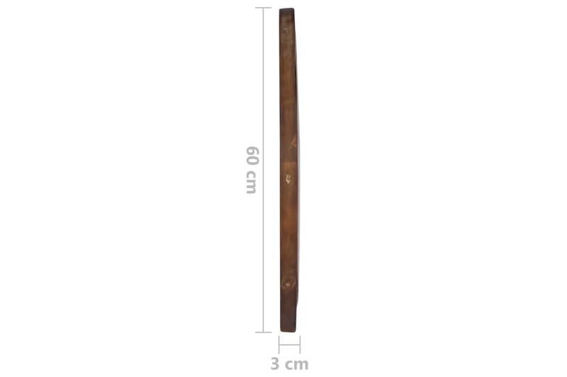 Vægspejl 60 cm Teak Rund - Vægspejl - Entréspejl