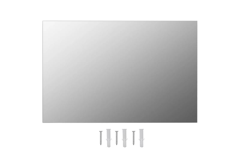 Vægspejl 60 X 40 Cm Rektangulær Glas - Sølv - Vægspejl - Entréspejl