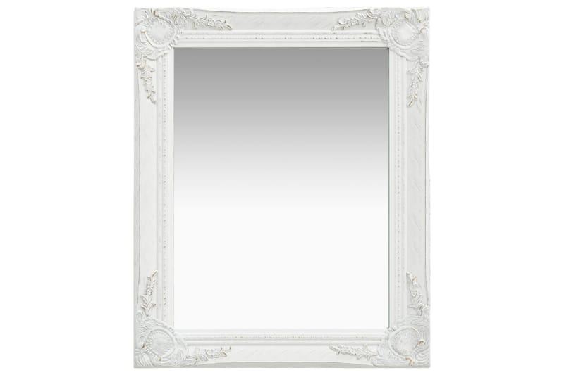 Vægspejl Barokstil 50X60 cm Hvid - Vægspejl - Entréspejl