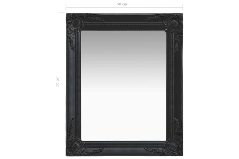 Vægspejl Barokstil 50X60 cm Sort - Vægspejl - Entréspejl