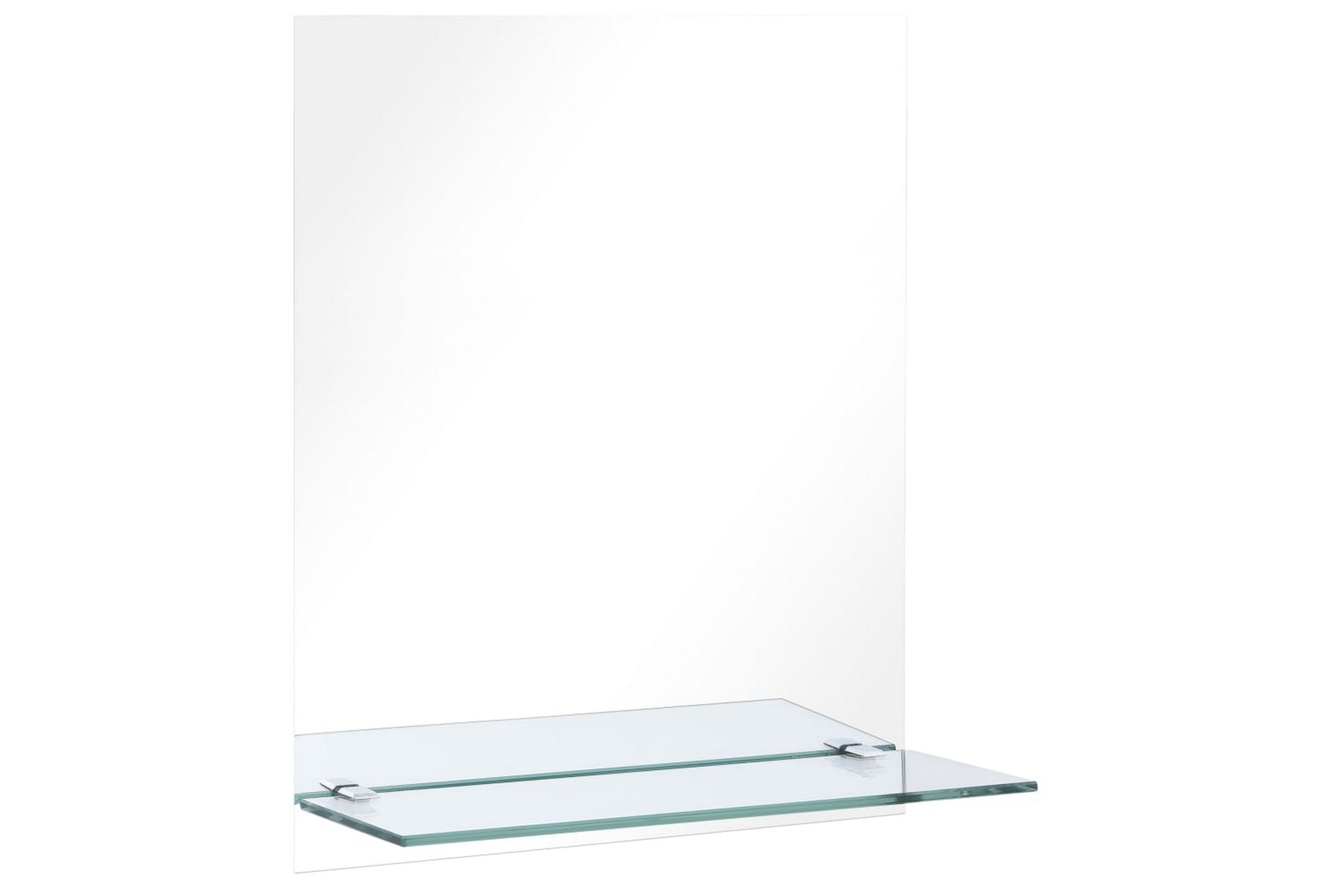 vægspejl med hylde 20x40 cm hærdet glas - Sølv - Boligtilbehør - Spejle - Vægspejl