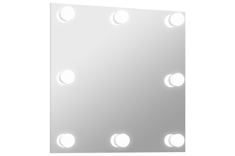 vægspejl med LED-lys firkantet glas - Sølv - Vægspejl - Entréspejl