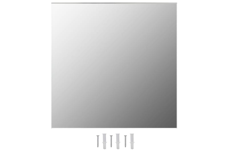 vægspejle 2 stk. 60 x 60 cm firkantet glas - Sølv - Vægspejl - Entréspejl