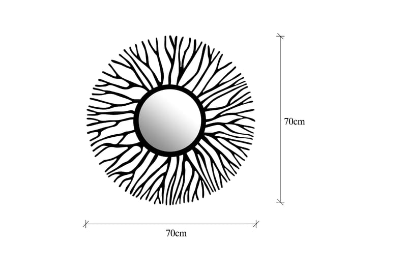 Vein Spejl - Sort - Vægspejl - Entréspejl