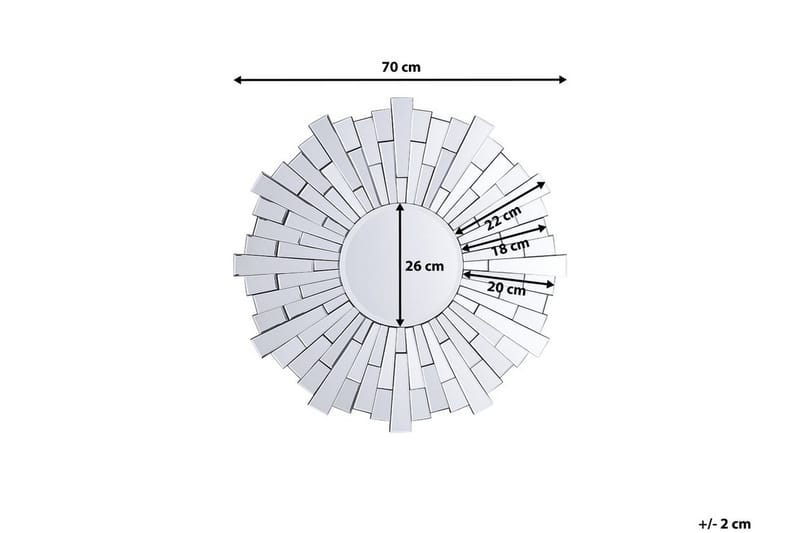 Vire Spejl 70 cm - Sølv - Vægspejl - Entréspejl